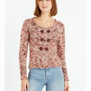 Anthropologie Sleeping On Snow Marled Knit Wool Sweater Jacket Size XS